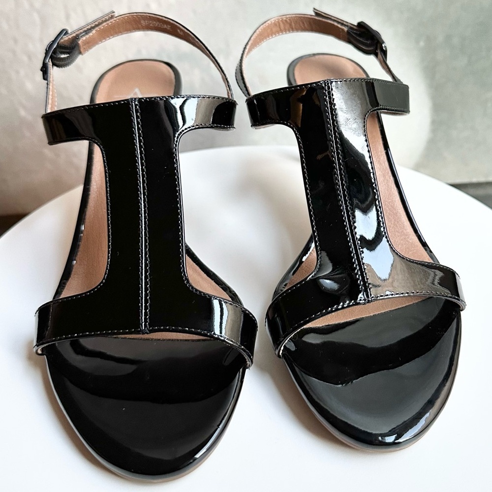🌸AQUATALIA🌸 Rosetta Patent Slingback Sandal Black Size:6.5 - Picture 8 of 12